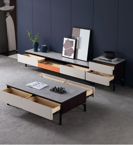 Simple Tea Table TV Cabinet Combination Nordic TV Cabinet Modern Simple Living Room Furniture Set