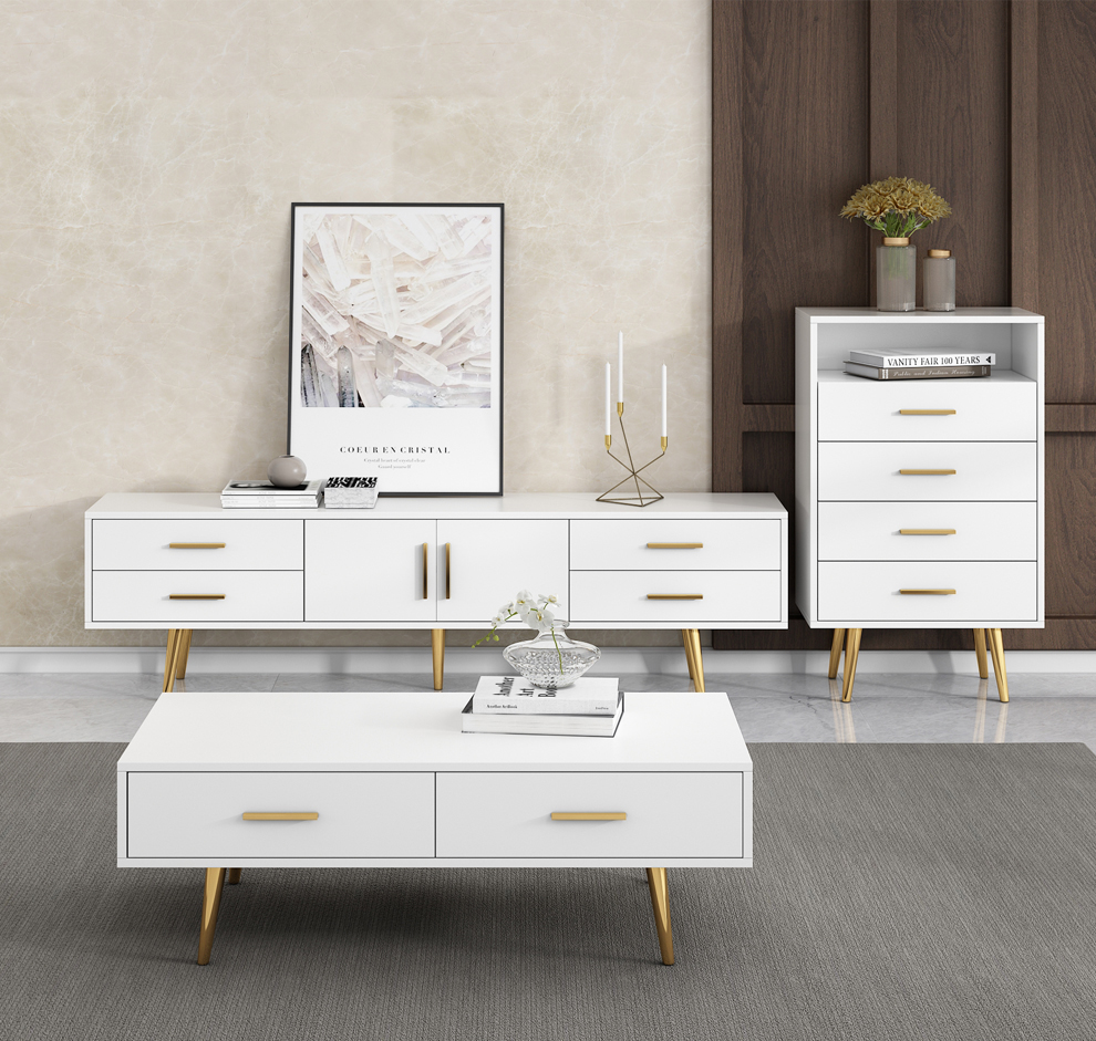 Nordic TV Cabinet Simple Modern Living Room Bedroom White TV Cabinet/TV Stand