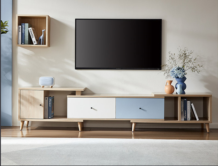 Tea Table TV Cabinet Combination Family Retractable TV Cabinet Nordic Living Room Furniture TV Cabinet/TV Stand