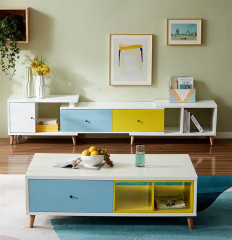 Tea Table TV Cabinet Combination Family Retractable TV Cabinet Nordic Living Room Furniture TV Cabinet/TV Stand
