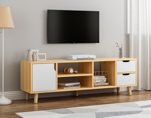 Nordic TV Cabinet Modern Simple Small Family Living Room Simple Cabinet Bedroom Economy Solid Wooden Leg TV Cabinet/TV Stand