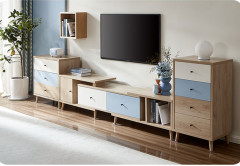 Tea Table TV Cabinet Combination Family Retractable TV Cabinet Nordic Living Room Furniture TV Cabinet/TV Stand