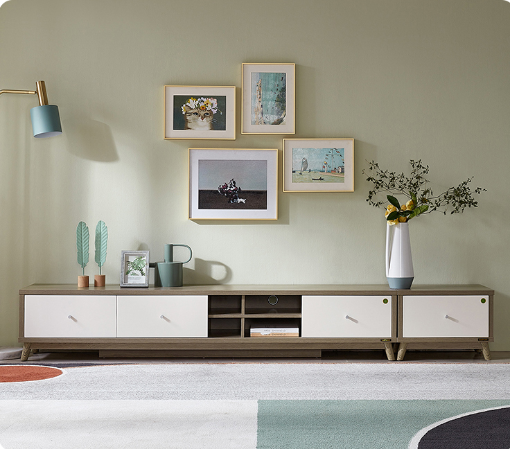 Nordic Modern Simple Furniture Living Room Tea Table Combination TV Cabinet/TV Stand