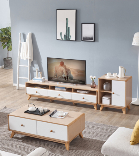 Nordic TV Cabinet Simple Minimalist TV Cabinet Tea Table Combination Living Room High Cabinet TV Cabinet/TV Stand