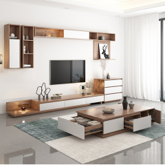 Modern Simple TV Cabinet Tea Table Combination Nordic Ground Cabinet Living Room TV Cabinet/TV Stand