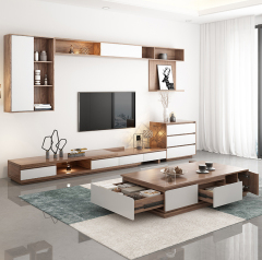 Modern Simple TV Cabinet Tea Table Combination Nordic Ground Cabinet Living Room TV Cabinet/TV Stand