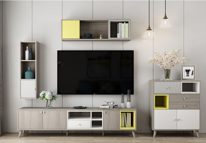 Nordic Tea table TV cabinet wall cabinet modern simple living room furniture set small TV cabinet/TV stand