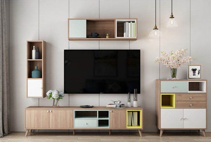 Nordic Tea table TV cabinet wall cabinet modern simple living room furniture set small TV cabinet/TV stand