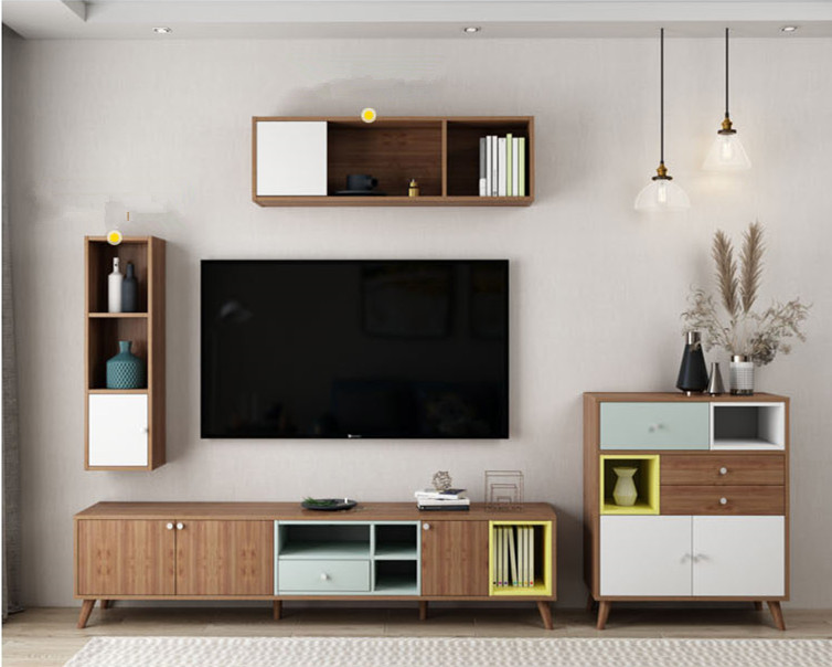 Nordic Tea table TV cabinet wall cabinet modern simple living room furniture set small TV cabinet/TV stand
