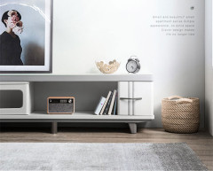 Simple Modern TV Cabinet Tea Table Combination Retractable Living Room Glass White TV Cabinet/TV Stand