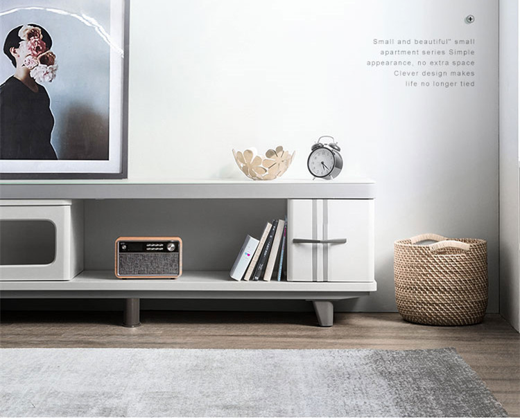 Simple Modern TV Cabinet Tea Table Combination Retractable Living Room Glass White TV Cabinet/TV Stand