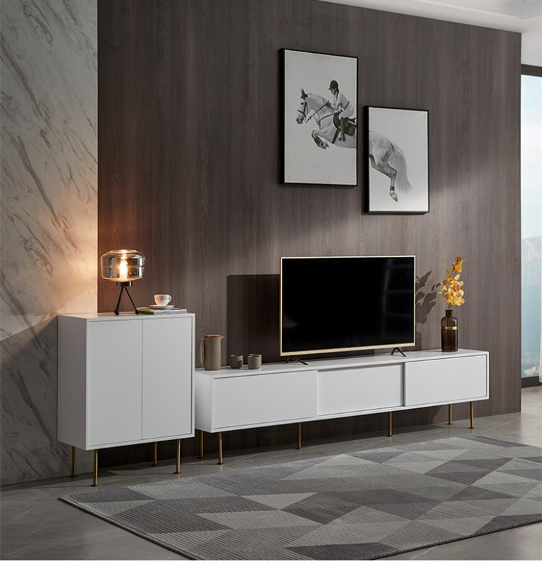 Nordic TV Cabinet Modern Simple Light Luxury TV Cabinet Tea Table Combination Living Room Small TV Cabinet/TV Stand