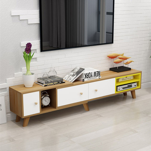 TV Cabinet Tea Table Combination Modern Simple Family Nordic Small-Sized Ultra Narrow Living Room TV Cabinet/TV Stand
