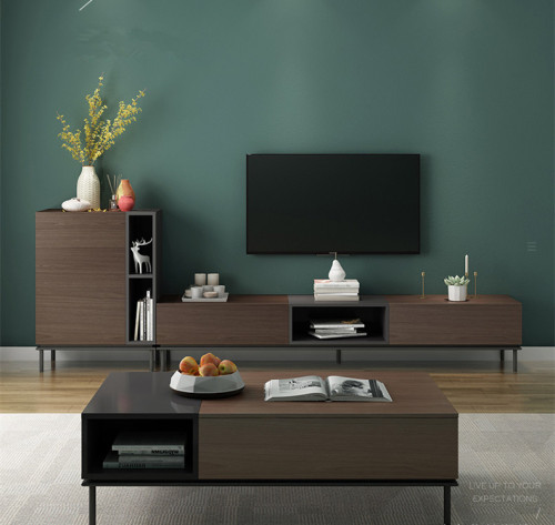 Light luxury TV Cabinet Tea table combination, modern simple multi-function TV cabinet, Nordic Living Room Set TV stand