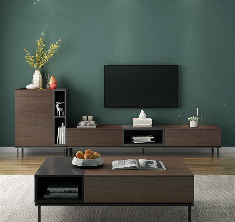 Light luxury TV Cabinet Tea table combination, modern simple multi-function TV cabinet, Nordic Living Room Set TV stand