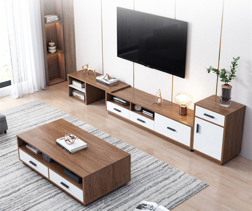 TV Cabinet Coffee Table Modern Simple TV Set Light Luxury Telescopic Small Living Room TV Stand