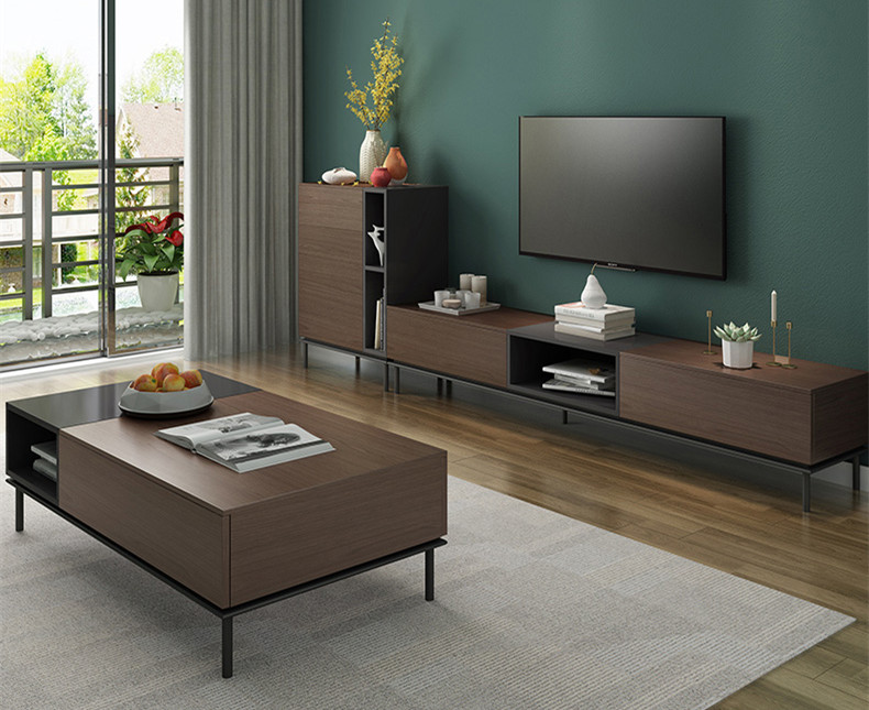 Light luxury TV Cabinet Tea table combination, modern simple multi-function TV cabinet, Nordic Living Room Set TV stand