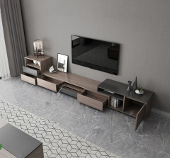 Nordic Style Retractable TV Cabinet Tea Table Combination Simple Modern Living Room Locker Multi-Function TV Cabinet/TV Stand