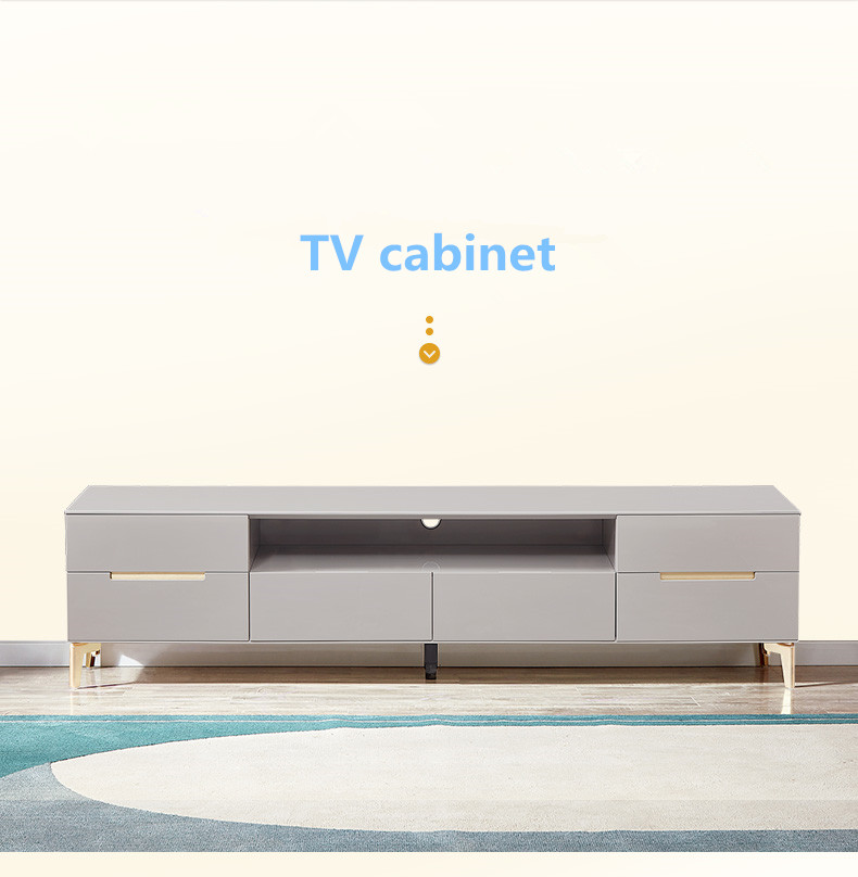 Tea Table TV Cabinet Combination Modern Light Luxury Living Room Furniture Toughened Glass Tea Table TV Cabinet/TV Stand