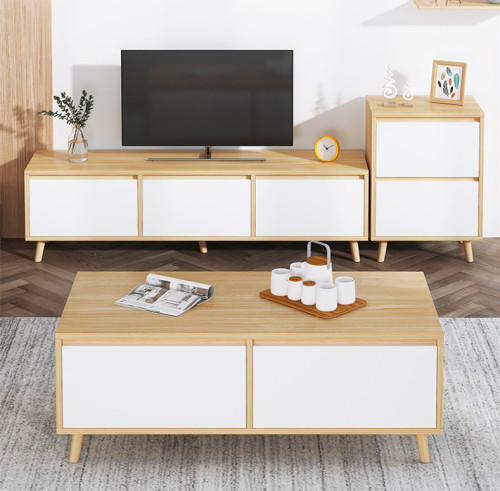 TV Cabinet Tea Table Side Cabinet Combination Simple Modern Living Room Home TV Cabinet Set Nordic TV Cabinet/TV Stand