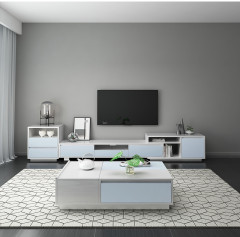 Nordic Style Retractable TV Cabinet Tea Table Combination Simple Modern Living Room Locker Multi-Function TV Cabinet/TV Stand