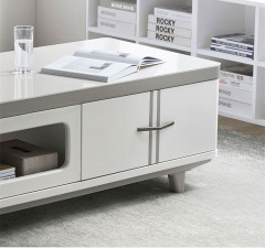 Simple Modern TV Cabinet Tea Table Combination Retractable Living Room Glass White TV Cabinet/TV Stand