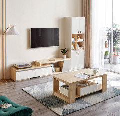 Modern Simple Family TV Cabinet Tea Table Combination Storage Small Household Cabinet Set TV Cabinet/TV Stand