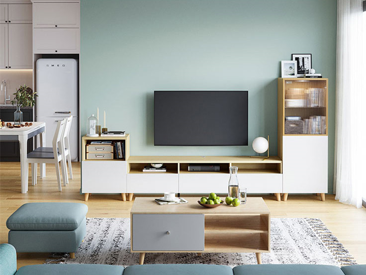 Modern Simple White TV Cabinet Cabinet Cabinet Cabinet Cabinet Combination Small Living Room New Furniture TV Cabinet/TV Stand