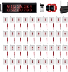 Caregiver Pager Wireless Pager System 1600+ Feet Nurse Alert System for Elderly Disabled Patient 1 Host Display/40 Call Buttons/2 Watch Pagers/1 Signal Amplifier (40 Call Buttons)