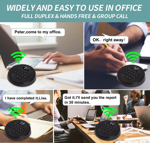 Intercoms Wireless for Home Full Duplex Hands Free Intercom System for Home,Business Office,Bank,Hotel Use with 2500 Feet Range in Open Area (Black-2)