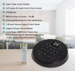 Intercoms Wireless for Home Full Duplex Hands Free Intercom System for Home,Business Office,Bank,Hotel Use with 2500 Feet Range in Open Area (Black-2)