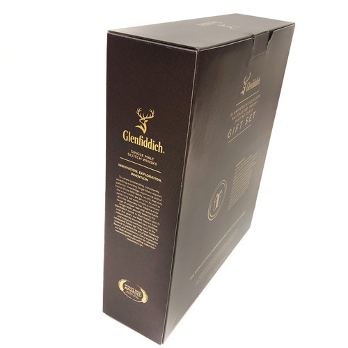 Caja de empaquetado de vino personalizada de papel de cartón de alta calidad de diseño de lujo negro al por mayor