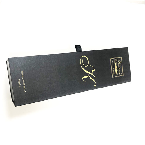 Venta al por mayor logotipo personalizado impreso hecho plegable negro magnético té eco amistoso cartón vino papel caja de regalo
