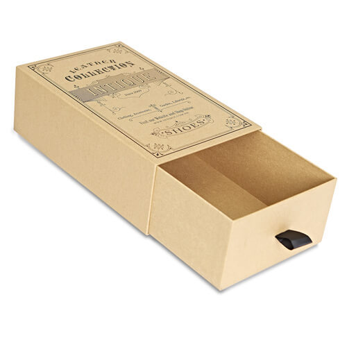 Custom logo printed Kraft paper drawer boxes