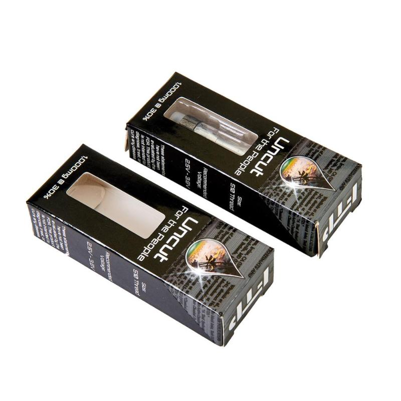 Embalaje de caja de papel de aceite de humo o cigarrillos electrónicos de lujo personalizado con ventanas de plástico