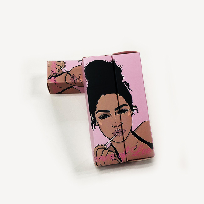 Hot sale customized glossy lipgloss tube folding cosmetics packaging paper box