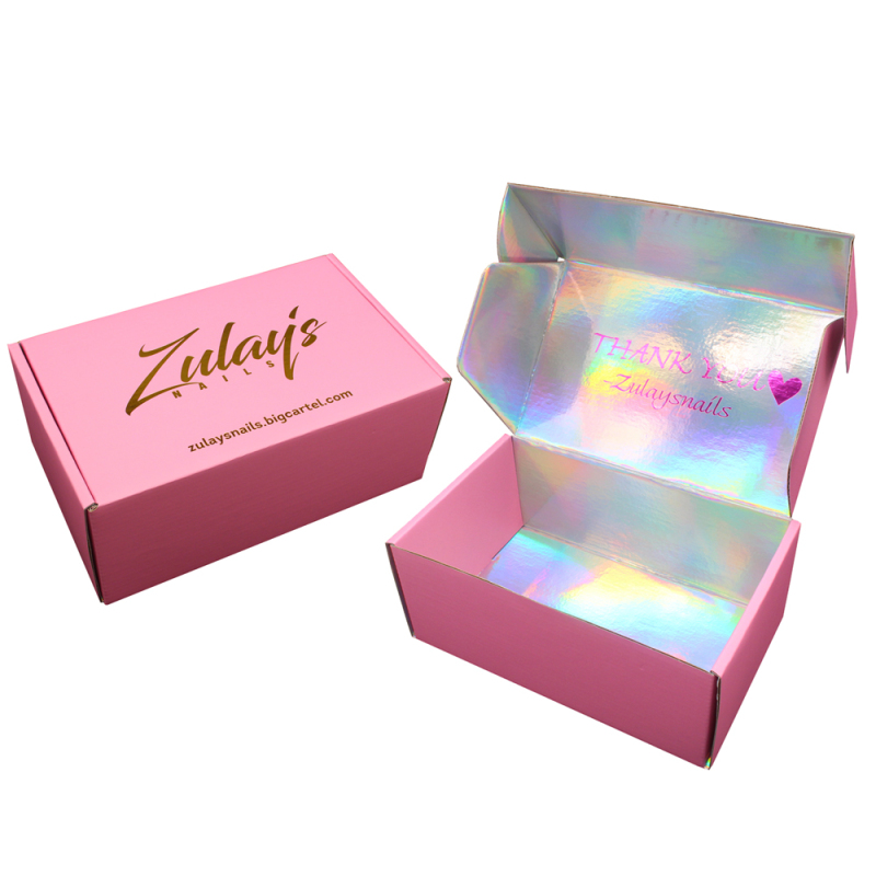 Custom Rigid Glitter Paper Cosmetic Packaging Boxes Holographic Makeup Paper Box