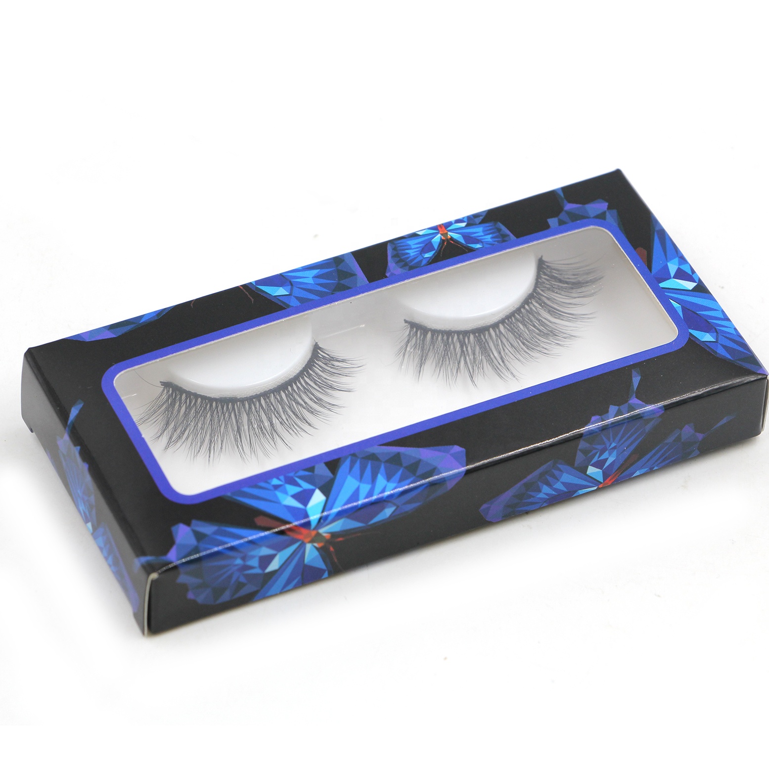 Butterfly Print With PVC Window Custom Eyelash Packaging Paper Box