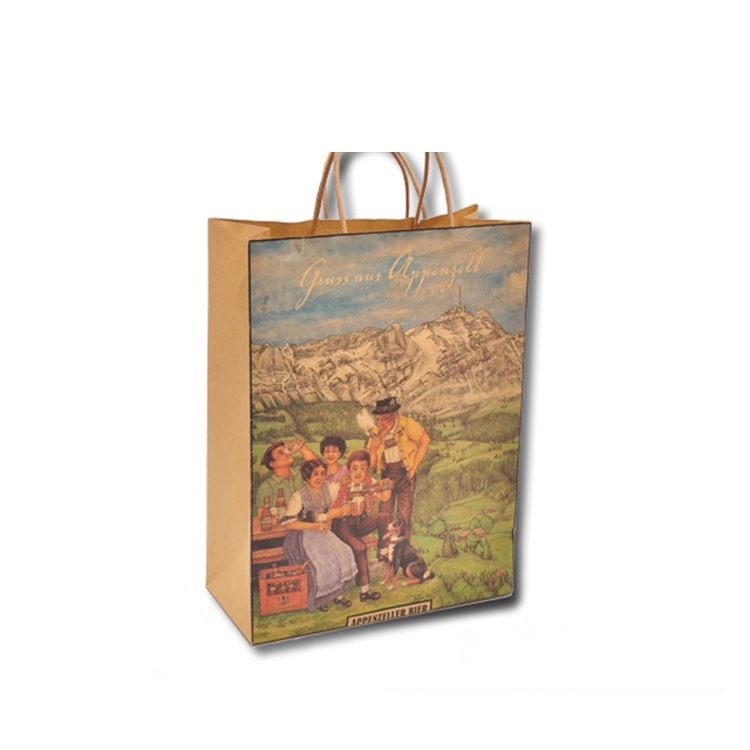 Low Cost Custom Color Handmade Recycled Kraft Paper Bag