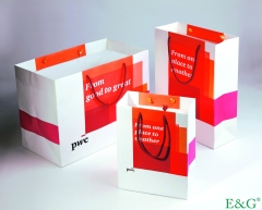 PWC Custom Printed Your Own Logo White Brown Kraft Gift Craft Shopping Paper Bag With Handles