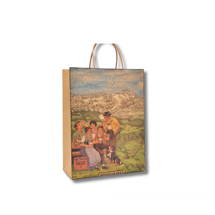 Low Cost Custom Color Handmade Recycled Kraft Paper Bag