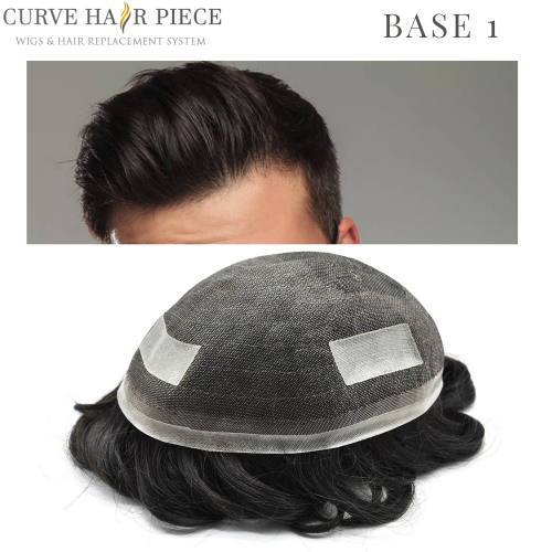 Curve Hairpiece Fine Mono Men's Toupee Durable Hairpiece 100% human Hair Naturalline Hair Replacement for men BASE 1