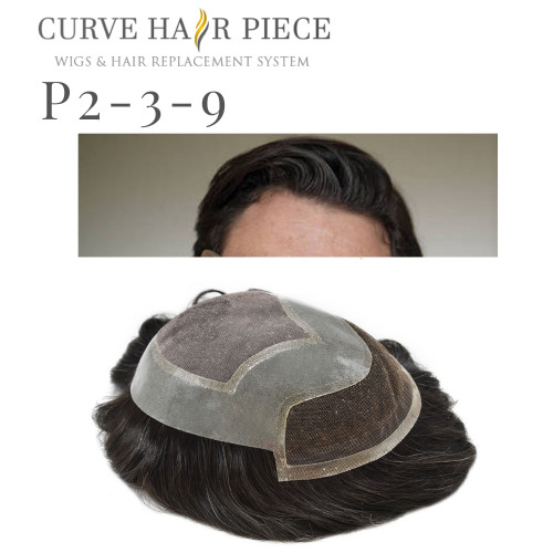 Curve Hairpiece Non Surgical Hair Piece Fine Mono Mens Hair System Lace Front Hair System Cost Durable Hair System Best Mens Hair Toupee P2-3-9