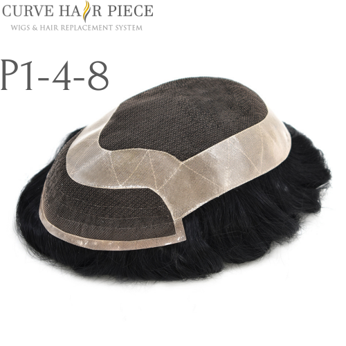 Curve Hairpiece French lace Mens Human Hairpiece Human hair Replacement  Male Hair Pieces Near Me P1-4-8