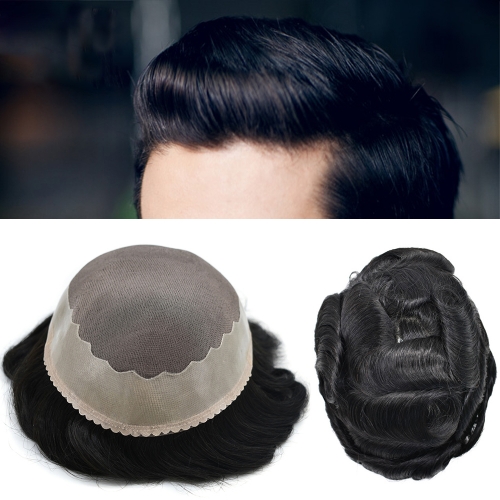 AAA-1 Custom Toupee for Men Hair Unit Wig Durable Mono Breathable Hair  System Natural Looking Poly Coating Around Mens Hairpiece