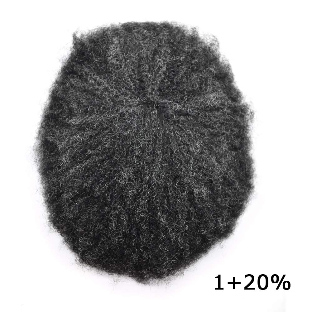 Afro Kink Curl Toupee for Black Men French Lace African American