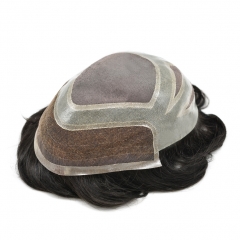 French Lace Front Hair System for Men 8X10 #1B50 120%Density