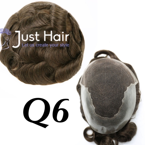 French Lace Front Men's Toupee Poly Lace Skin Hair System Men Hairpiece Front Bleached Knot Natural Hairline
