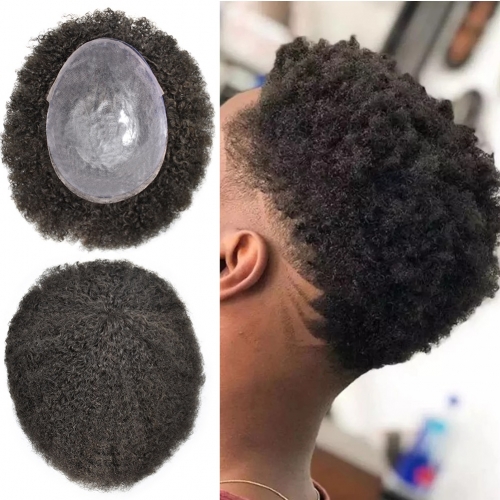 Men's Toupee Injected PU Afro
