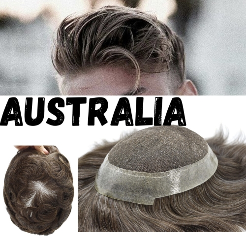 Just Hair Piece Men Toupee French Lace Remy Virgin Hair System Replacement Poly Hairpiece Wig Australia